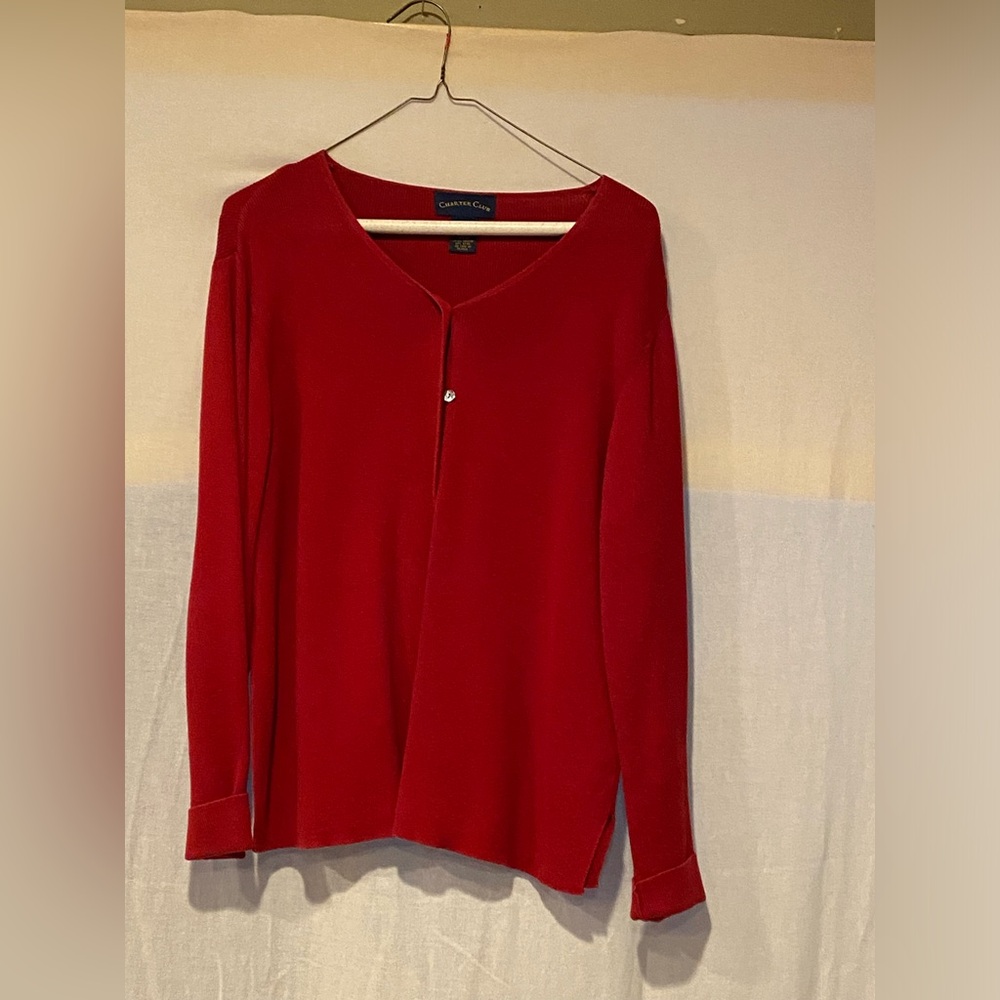 Charter Club Red Pullover Sweater size L